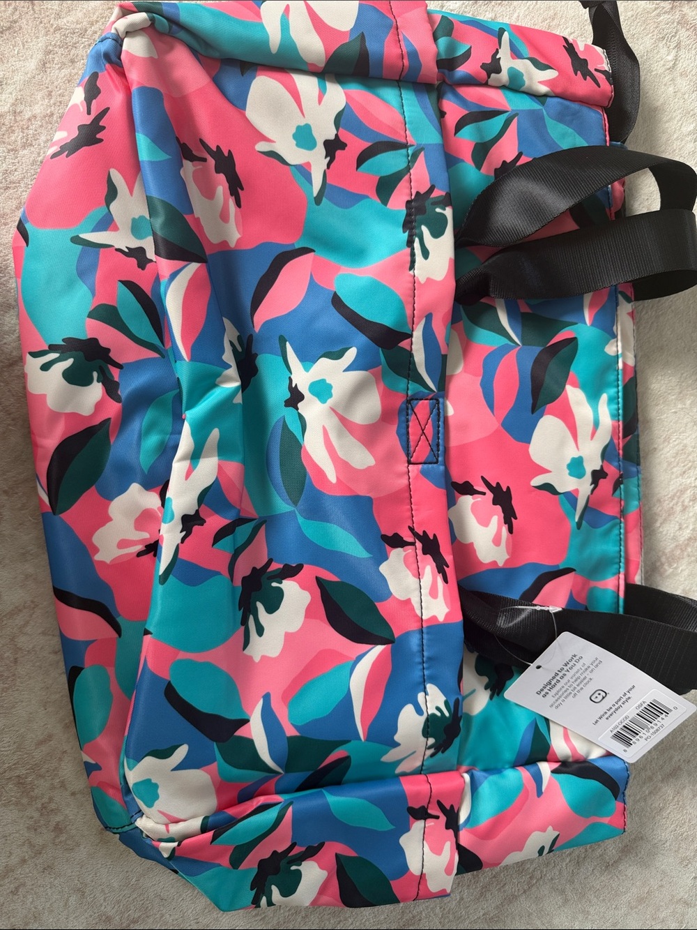 Wink Floral Tote Bag in Pink, Teal, Blue, White